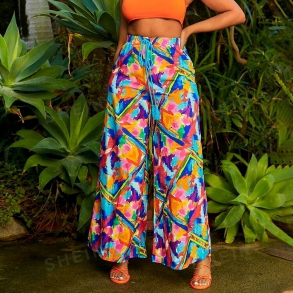 Wide leg abstract pants sz Xlarge